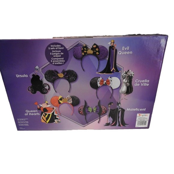 Disney 100th anniversary - Disney 5 Piece Ear Headband Box Set -Villians NIB - Picture 2 of 7
